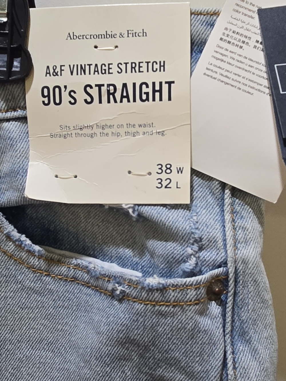 Abercrombie & Fitch 90's Straight Vintage Stretch Jeans - Light Blue